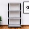 Homeroots 44" Antiqued White And Black Distressed Metal and Wood Four Tier Etagere Bookcase 486301 - alternate 4