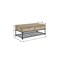 Homeroots 47" Oak and Brown Metal Coffee Table With Two Drawers And Shelf 490768 - alternate 5