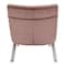 Homeroots 66" Rose and Silver Velvet Lounge Chair 526219 - alternate 7