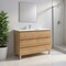 Homeroots 48" Oak Wood Freestanding Bathroom Vanity With White Sink And Three Drawers 624171 - alternate 2
