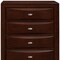 Homeroots New Merlot Chest With 5 Chambared Drawer 384020 - alternate 7