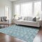 Homeroots 3' X 5' Teal Blue And Ivory Geometric Washable Indoor Outdoor Area Rug 595037 - alternate 7