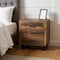 Homeroots 30" Dark Brown Solid Wood Distressed Three Drawer Nightstand 521225 - alternate 14