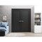 Sartodoors Solid French Double Doors 84 x 84in, Quadro 4111 Matte Black, Wood Solid Panel Frame Trims QUADRO4111DD-BLK-8484 - alternate 1