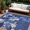 Homeroots 8' X 10' Navy Blue Ivory And Gray Abstract Washable Indoor Outdoor Area Rug 599589 - alternate 1