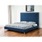 Homeroots Navy Blue Solid Wood King Upholstered Velvet Bed with Nailhead Trim 544791 - alternate 1