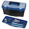 Vulcan Tool Box, 15 in L x 7 in W x 5-1/4 in H, Plastic, Black/Blue, 16 in L x 8-1/4 in W x 7-3/4 in H Outside 320101 - alternate 1