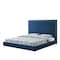 Homeroots Navy Blue Solid Wood King Upholstered Velvet Bed with Nailhead Trim 544791 - alternate 7