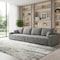 Homeroots 140" Gray Corduroy Modular Compression Foam Sofa With Toss Pillows 712977 - alternate 5