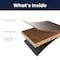 Flash Furniture 30" x 24" Tabletop, Seamless Surface Technology, Dark Brown with 22x22 Black Bar Height X-Base ST-REC2430-WBR-T2222B-GG - alternate 6