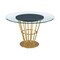 Homeroots 48" Clear And Gold Glass And Stainless Steel Pedestal Base Round Top Dining Table 569438 - alternate 7
