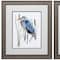 Homeroots Set of Two 22" X 19" Blue Heron Distressed Brown Framed Wall Decor, 2PK 365370 - alternate 1