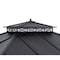 Sunjoy 11 x 13 ft. Outdoor Patio Black Steel Hardtop Gazebo with 2-Tier Metal Roof and Mesh Netting A102006920 - alternate 7
