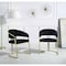 Homeroots Black and Gold Upholstered Velvet Partially Open Back Dining Side Chair 573338 - alternate 4