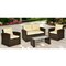Homeroots Four Piece Outdoor Brown Wicker Sofa Seating Group with Beige Cushions 558548 - alternate 1