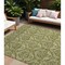 Homeroots 9' X 12' Green Damask Washable Non Skid Indoor Outdoor Area Rug 563887 - alternate 1