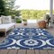 Homeroots 3' X 5' Navy Blue And Ivory Medallion Washable Indoor Outdoor Area Rug 589626 - alternate 9