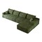 Homeroots 135" Green Corduroy Modular Compression Foam Sofa With Toss Pillows 712974 - alternate 1
