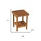 Homeroots 16" X 13" Brown Teak Square Shower Bench With Shelf 549377 - alternate 4