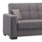 Homeroots 87" Gray Microfiber Convertible Futon Sleeper Sofa And Toss Pillows With Storage 607084 - alternate 7