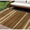 Homeroots 9' X 12' Brown Copper And Beige Striped Washable Indoor Outdoor Area Rug 597359 - alternate 1