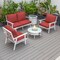 Leisuremod Walbrooke Modern White Patio Conversation With Round Fire Pit & Tank Holder, Red WW-29-24-57-31-R - alternate 7