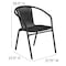 Flash Furniture Black Rattan Indoor-Outdoor Stack Chair TLH-037-BK-GG - alternate 9