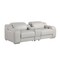 Homeroots 89in Light Gray and Silver Italian Leather Power Reclining Loveseat With Storage 633755 - alternate 8