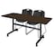 Regency Kobe Flip-Top Training Nesting Table W/ 2 Zeng Stack Chairs, 60 in W, 30 in L, Neo Walnut MKFT6030NW44BK - alternate 1