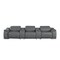 Homeroots 134" Dark Gray Top Grain Leather Reclining USB Sofa And Storage 643716 - alternate 7