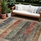Homeroots 10' X 14' Fern Green Black And Terra Cotta Striped Washable Indoor Outdoor Area Rug 605984 - alternate 1