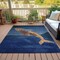 Homeroots 8' X 10' Blue And Brown Animal Print Washable Indoor Outdoor Area Rug 630966 - alternate 5