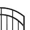 Nuvo Iron 33in Wx56in H Benitoite Gate Arched Rails, 36in W Opening, Self Close Hardware w/Double Side Handle IBGA3356 - alternate 8