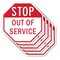 Signmission Stop Out of Service, 10 inch X 10 inch, Aluminum Metal Signs, 5PK OC-A-5Pack-10-227 - alternate 1