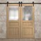 Sartodoors Modern Double Barn Door 60 x 84 inches, Ego 5011 Natural Oak, 13FT Rail Track Set, Solid Panel In EGO5011DB-SNA-6084 - alternate 4