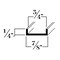 Brunner Aluminum U Channel 1/4" x 7/8" x 1/16", Fits 3/4", 6063-T5 (C20414), 6 Foot Satin Anodized C20414 S6 - alternate 2