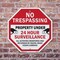 Signmission No Trespassing Property Under 24 Ho, 6 inch X 6 inch, Plastic Sign, 2PK OC-P-2PACK-6-98 - alternate 7
