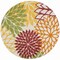 Homeroots 5' Red Yellow Green Orange And Ivory Round Floral Indoor Outdoor Area Rug 546662 - alternate 1