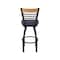 Holland Bar Stool Co Eleanor 36in Swivel Extra Tall Bar Stool, Black Wrinkle Finish, Medium Back and Graph Anchor Seat 880 - alternate 6