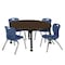 Regency Round Kee Mobile Adjustable Classroom Table W/ 4 Andy Chairs, 42 in W, 42 in L, Noble Oak TB42RNDNOAPCBK45NV - alternate 1