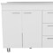 Homeroots 39in Silver and White Wood Console Accent Cabinet With Two Doors And Three Drawers 477688 - alternate 5