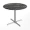 Flash Furniture Commercial All-Weather 36" Round Black Faux Marble HPL Tabletop-Silver X Base ST-RD36-BKMAR-T3030S-GG - alternate 1