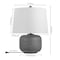 Jonathan Y Qualm 20" Coastal Farmhouse Textured Resin/Metal Rounded Barrel LED Table Lamp, Gray, 2PK JYL9208B-SET2 - alternate 9