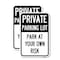 Signmission Private Parking Lot, 18'' X 24'' 2 Signs, Heavy Gauge Aluminum, 2PK A-1824-2PACK-23266 - alternate 1