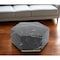 Homeroots 35" Black And Gold Faux Marble Hexagon Drum Coffee Table 554311 - alternate 4