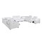 Homeroots White Italian Leather Power Reclining U Shaped Twelve Piece Corner Sectional With Console 632551 - alternate 10
