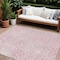 Homeroots 10' X 14' Pink And Ivory Geometric Washable Indoor Outdoor Area Rug 595108 - alternate 1