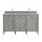 James Martin Vanities Brittany 60" Double Vanity, Urban Gray, w/ 3 CM Tajnar Eclos Top 650-V60D-UGR-3TJR - alternate 1
