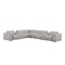 Homeroots Ash Gray Leather Modular L Shaped Eight Piece Corner Sectional With Console 643922 - alternate 1