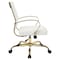 Leisuremod Benmar Leather Office Chair with Gold Frame, White BOG19WL - alternate 5